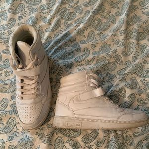 White high top sneakers